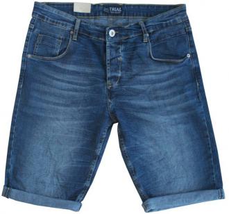 Ελαστική denim βερμούδα "Samuel" της Trial σε slim fit γραμμή.Η χρήση βαμβακολύκρας στο νήμα του υφάσματος εγγυάται την άριστη συμπεριφορά του στην επαφή με το δέρμα,την αντοχή στον αποχρωματισμό αλλά και την ευκολία στις κινήσεις. 