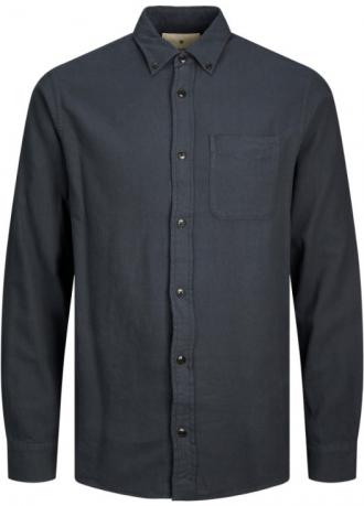 Μακρυμάνικο μονόχρωμο φανελένιο πουκάμισο