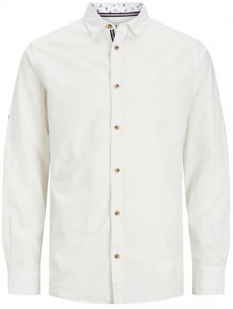 Μακρυμάνικο μονόχρωμο λινό πουκάμισο