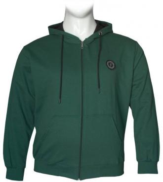 Βαμβακερή ζακέτα φούτερ δίκλωνη με κουκούλα.Κομψή και πρακτική συνδυάζεται πολύ εύκολα μιας και το μόνο που παρεμβάλλεται στο μονόχρωμο ντεσέν της είναι το διακριτικό απλικέ patch στο ύψος του στήθους.Η κουκούλα έχει επενδυθεί με επιπλέον βαμβακερό ύφασμα και μαζεύει με κορδόνια ρύθμισης ,ενώ η ζακέτα έχει τσέπες στο μπροστά μέρος της και λάστιχο στο τελείωμα των μανικιών και την μέση,κρατώντας σας ζεστούς.