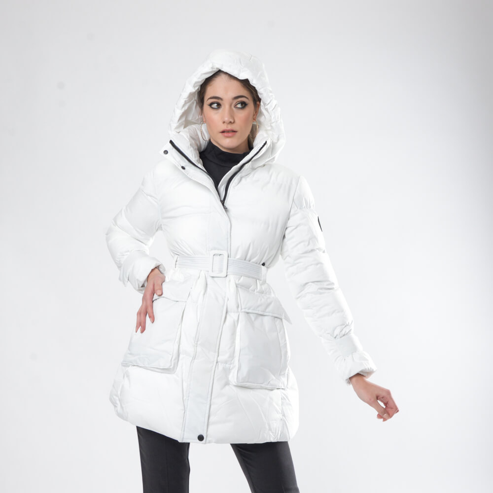 Γυναικείο Padded Jacket Λευκό (Regular Fit) New Arrival