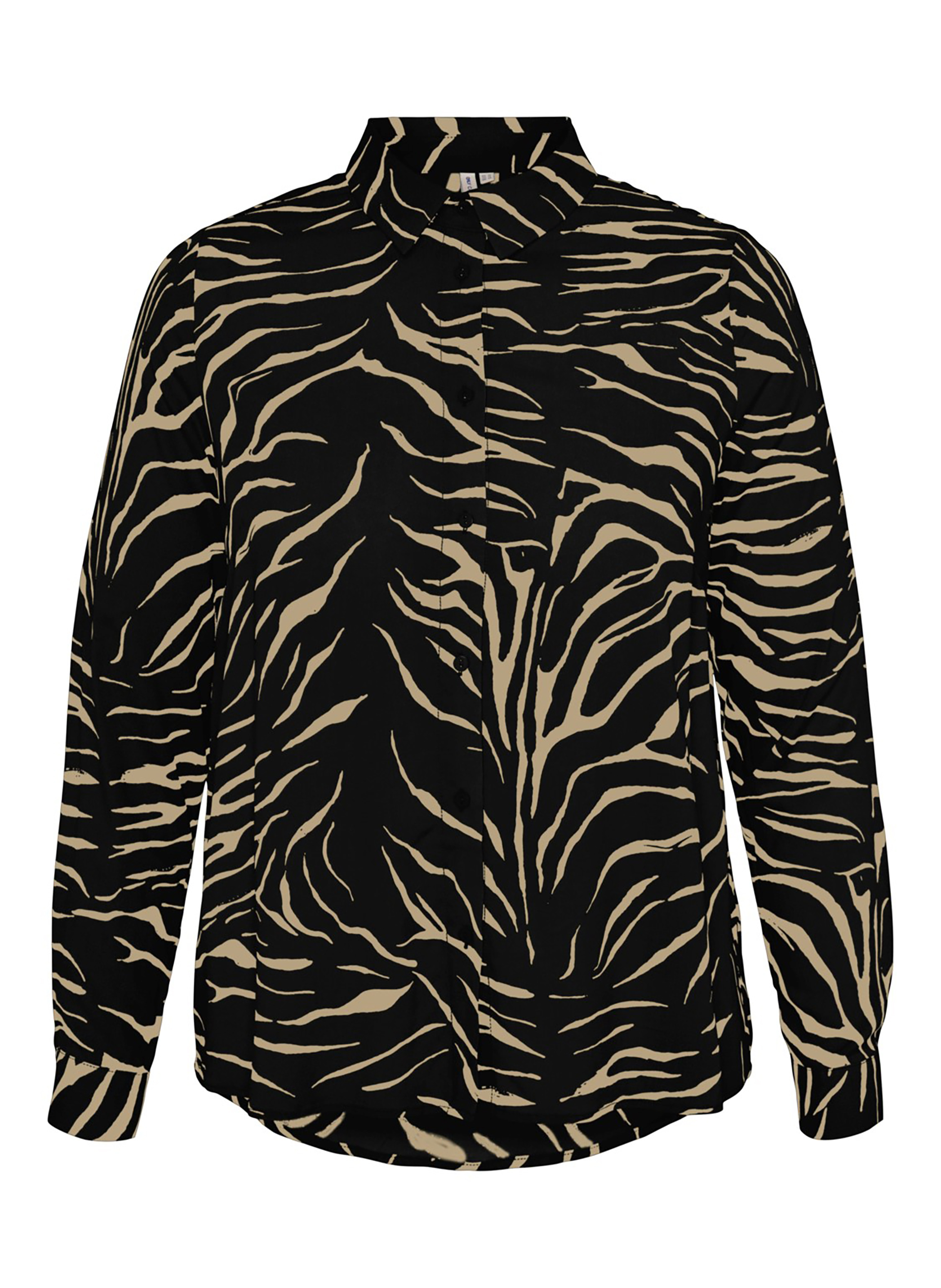 Πουκάμισο από 100% βισκόζη με μακρύ μανίκι, με zebra ντεσεν σε μαύρο χρώμα, συνδυάζεται άψογα με κάθε outfit!