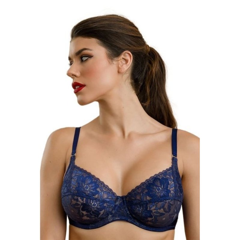  Εσωτερική μαρκιζέτα για τέλεια εφαρμογή  Κούμπωμα τριών επιλογών Μαλακό σουτιέν με ελαστική δαντέλα Το πλαϊνό τμήμα των Cups στηρίζει το στήθος και δίνει ένα όμορφο και στρογγυλό σχήμα Οι Cups σηκώνουν και αγκαλιάζουν ολόκληρο το στήθος Στα Προιόντα Προσφοράς δεν γίνονται αλλαγές        Σύνθεση: 80% πολυαμίδιο, 20% lycra  