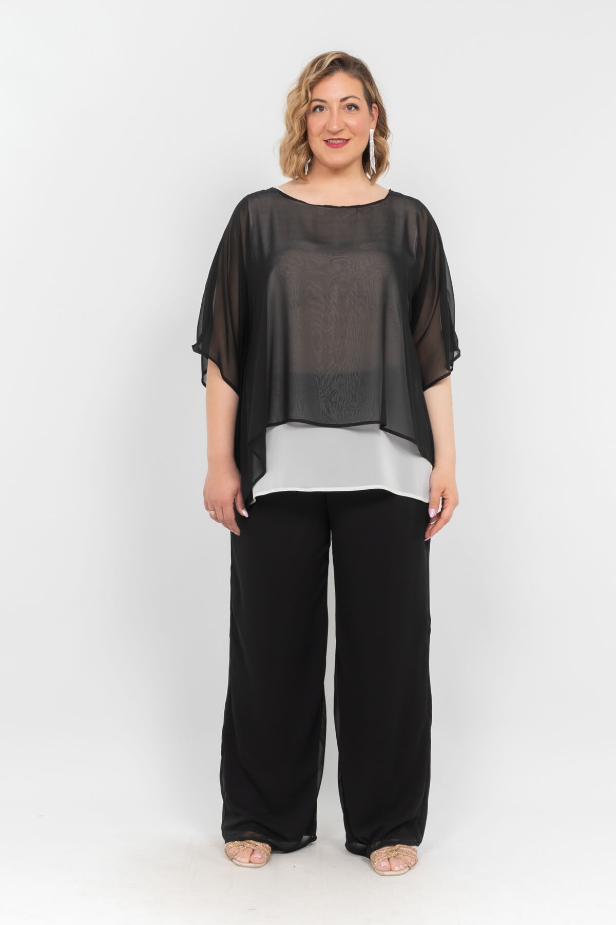 ΠΑΝΤΕΛΟΝΙ PLUS SIZE ΜΟΥΣΕΛΙΝΑ ΜΑΥΡΗ ΜΑΥΡΟ