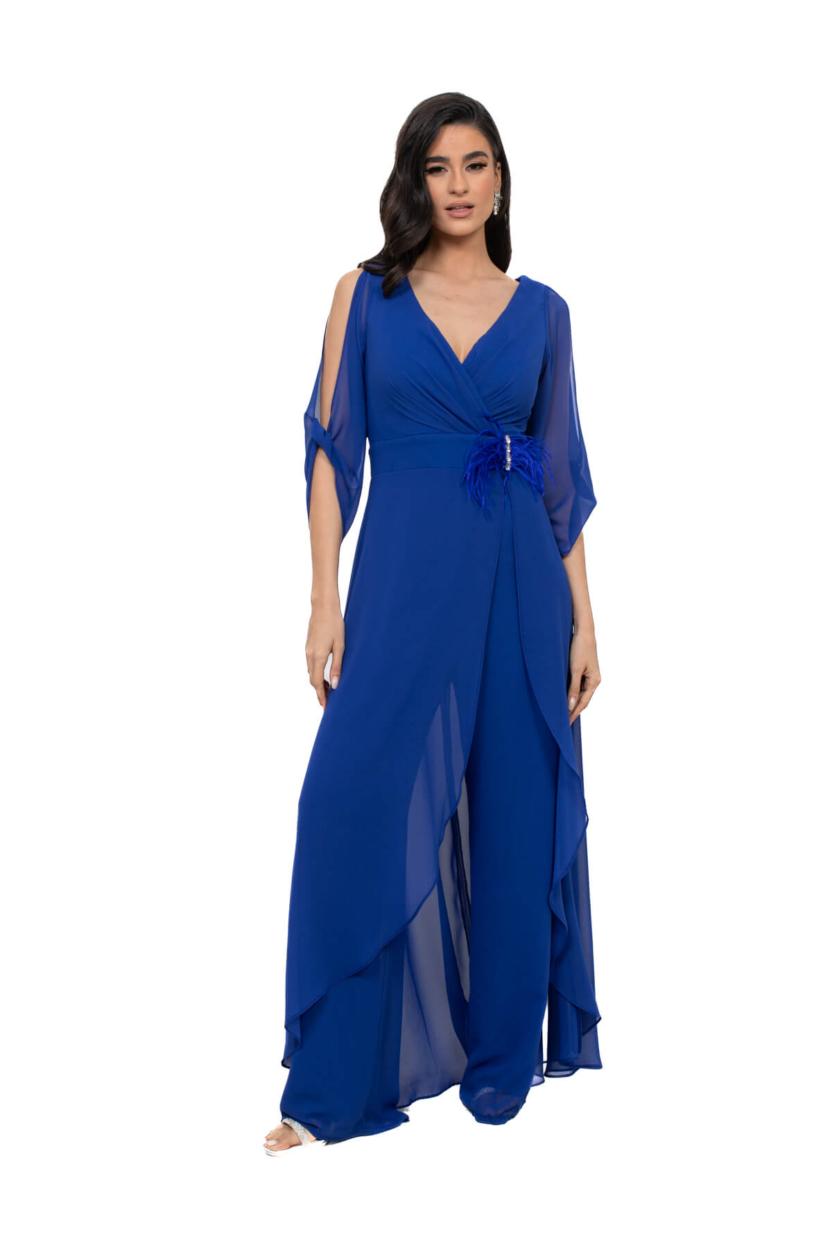 ΟΛΟΣΩΜΗ ΦΟΡΜΑ PLUS SIZE ΜΟΥΣΕΛΙΝΑ ΜΠΛΕ ΡΟΥΑ