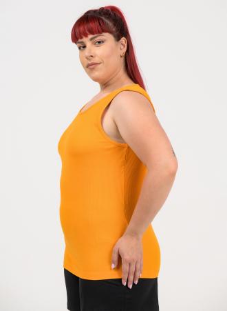 Βαμβακερό ribbed tank top, με στρογγυλή λαιμόκοψη σε ανοιχτό πορτοκαλί χρώμα. Μπορεί να φορεθεί με τζιν παντελόνι για μια casual εμφάνιση ή με φόρμες και κολάν για αθλητικές δραστηριότητες!