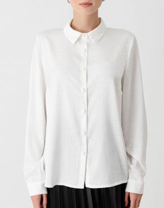 Γυναικείο πουκάμισο με όψη σατέν και διακριτικό σχέδιο animal print, γιακά, μακρύ μανίκι με μανσέτα και κουμπί. (Σύνθεση: 100% Πολυεστέρας)