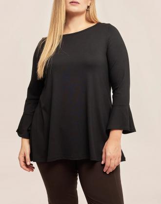 Γυναικεία μπλούζα, με 3/4 μανίκια με βολάν και στρογγυλή λαιμόκοψη. (Σύνθεση: 95% Βισκόζη, 5% Ελαστάνη)