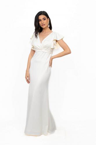 ΦΟΡΕΜΑ PLUS SIZE BRIDAL ΣΑΤΕΝ ΕΚΡΟΥ