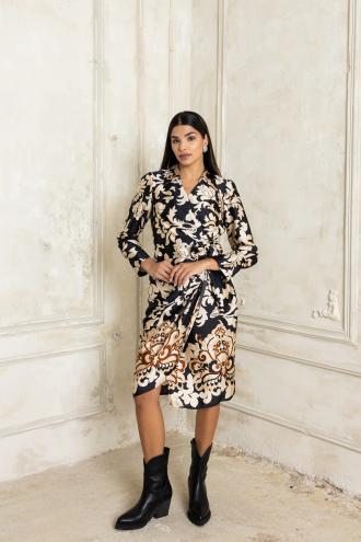 ΦΟΡΕΜΑ PLUS SIZE ΚΡΟΥΑΖΕ ΕΜΠΡΙΜΕ ΜΑΥΡΟ MULTICOLOR