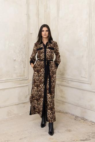 ΦΟΡΕΜΑ PLUS SIZE ΣΕΜΙΖΙΕ ΜΑΚΡΥ ΛΕΟΠΑΡ ANIMAL