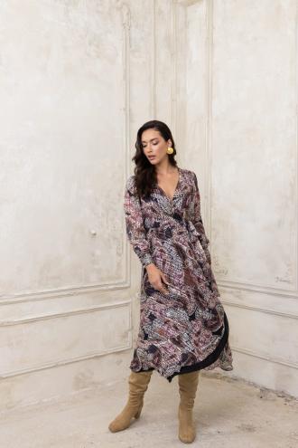 ΦΟΡΕΜΑ PLUS SIZE ΚΡΟΥΑΖΕ ΕΜΠΡΙΜΕ MULTICOLOR