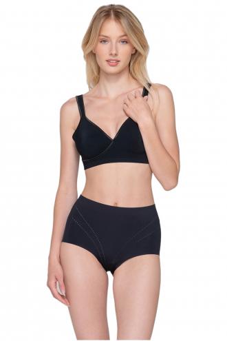 Luna sculpt shape σλιπ σύσφιξης σμιλεύει το σώμα για ένα ομοιόμορφο αποτέλεσμα κάτω και από τα πιο απαιτητικά ρούχα. Διαθέτει τα παρακάτω χαρακτηριστικά:> Δεν έχει ραφές για ένα αόρατο αποτέλεσμα κάτω από τα ρούχα.> Λάστιχα με θερμοκόλληση χωρίς ραφές για να μη διαγράφουν.> Βαμβακερό ύφασμα στο σημείο της ευαίσθητης περιοχής.> Μικρές τρύπες στα πλάγια για να αναπνέει το σώμα και να έχεις άνεση όλη μέρα. Για λόγους υγιεινής δεν γίνονται αλλαγές/επιστροφές στα εσώρουχα.
