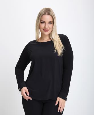 Γυναικεία Μπλούζα με Στρογγυλή Λαιμόκοψη σε Μαύρο