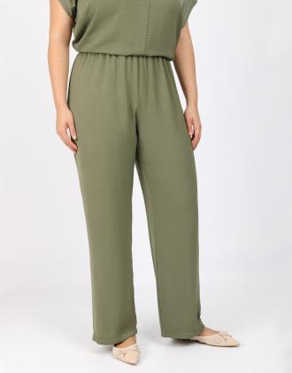 Παντελόνι τύπου λινό με λάστιχο στην μέση. ΣΥΝΘΕΣΗ: 100%POL