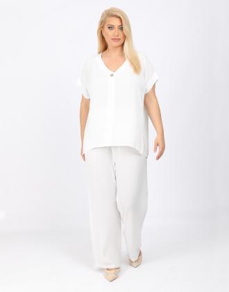 Παντελόνι τύπου λινό με λάστιχο στην μέση. ΣΥΝΘΕΣΗ: 100%POL