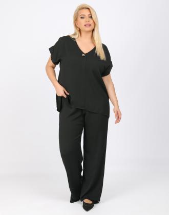 Παντελόνι τύπου λινό με λάστιχο στην μέση. ΣΥΝΘΕΣΗ: 100%POL