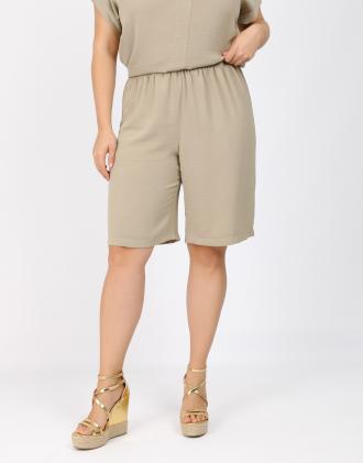 Βερμούδα τύπου λινό με λάστιχο στην μέση. ΣΥΝΘΕΣΗ: 100%POL