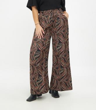 Παντελόνα εμπριμέ με λάστιχο στη μέση Σύνθεση: 100%POLYESTER